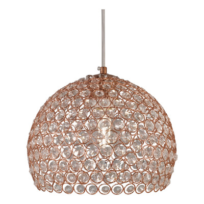 Colgante Copen Cobre Cristal 25cm Deco Moderno Apto Led E27  - Cobre