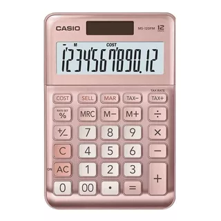 Calculadora Escritorio Casio Ms-120fm Rosa 12 Digitos Color Rosa Metálico