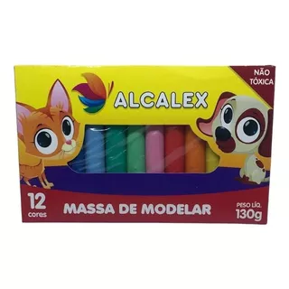 Kit C/30 Caixinha De Massinha Alcalex Colors 12 Cores 130 G Cor Colorido