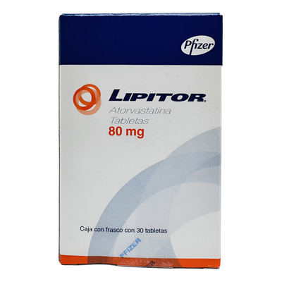 Lipitor (atorvastatina) 80 Mg. Caja Con 30 Tabletas. Pfizer.