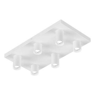 Plafon 6 Luces Led Nachos2 Blanco Base Rectangular 20386 Rd