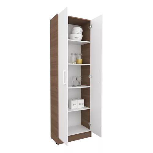 Aparador Columna De Cocina 4 Puertas Organizador Blanco frente Carvalho  Mezzo