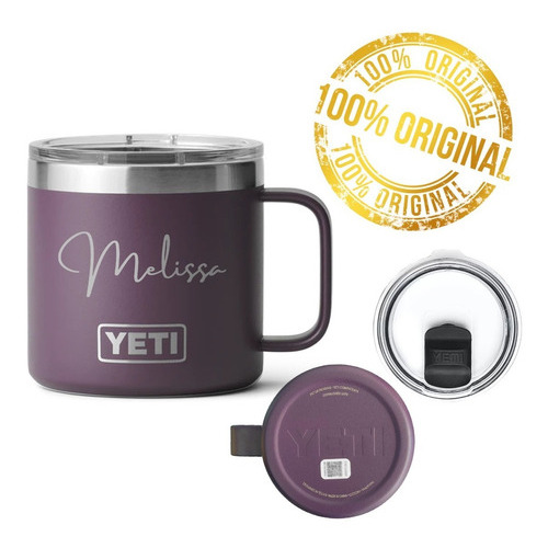 Taza Yeti Térmica Rambler 14 Oz Con Tapa - Grabado Láser Color Morado