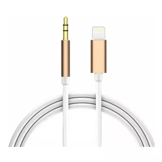 Cable Audio Auxiliar P/ iPhone Miniplug Macho 3.5mm Stereo Color Blanco