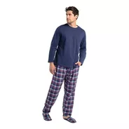 Pijama Hombre Largo Algodón Franela Diseño Talla Xl Mt30128