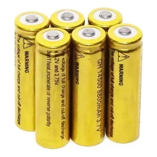 Kit Carregador Duplo + 4 Baterias 14500 Recarregável 3.7v