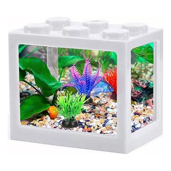 Mini Pecera Para Pez Beta Kit Completo Acuario Con Luz