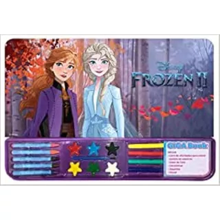 Livro Giga Books Disney - Frozen 2 Com Giz, Aquarela E Canet