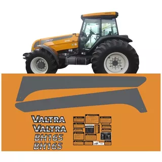 Kit Adesivo Faixas Compatível Trator Valtra Bh165+ Etiquetas Cor Trator Valtra Bh165