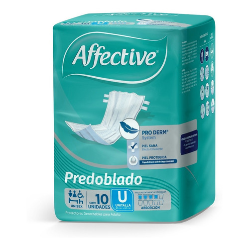 Pañales Para Adultos Descartables Affective Predoblado Unitalla X 10 u