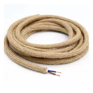 10mts Cable Electrico Yute Bipolar Textil Rustico 0,75mm