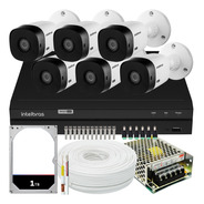 Kit Cftv Monitoramento 6 Cameras Intelbras 1120 Dvr 1208 1tb