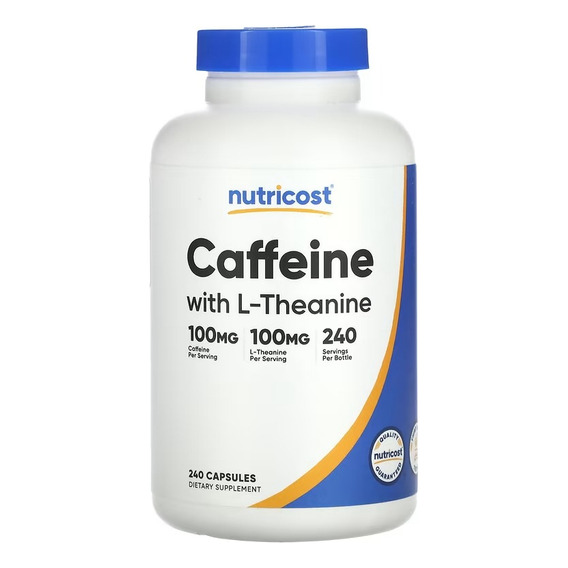 Nutricost Cafeína Con L-teanina 240 Cápsulas Sabor Sin Sabor