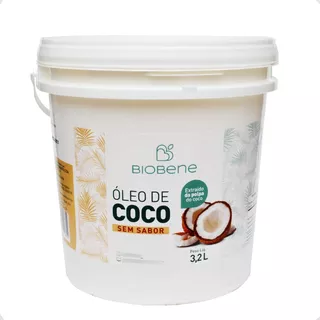 Óleo De Coco Extraído Da Polpa Sem Sabor Biobene 3,2l