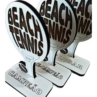 6 Troféus Beach Tennis Para Campeão Vice E 3º Lug -2 De Cada