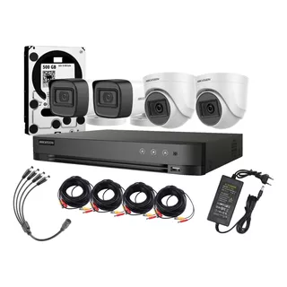 Kit Profesional Hikvision 4 Camaras Fhd 1080p Lite Dd 500gb