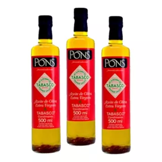 Pons Tabasco - Kit 3 Garrafas Azeite De Oliva Extra Virgem 