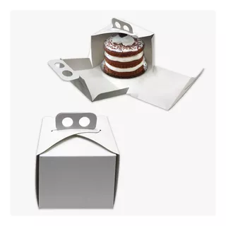 Cajas Para Torta Individual Mini 11.5*11.5*10 Manija Pack100