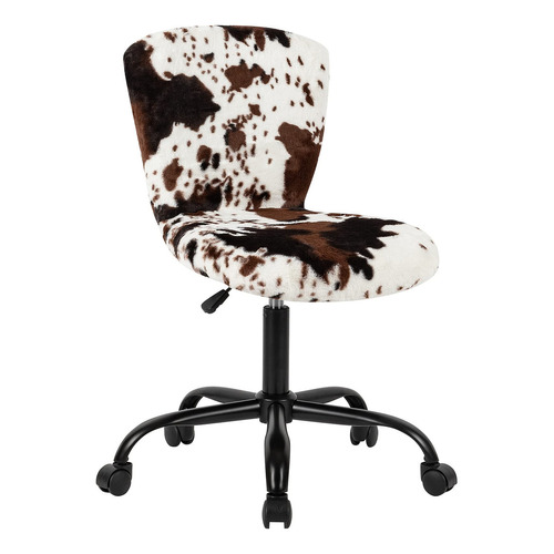 Gia Mid-back Ajustable Swivel Vanity Chair Con Piel Sintétic
