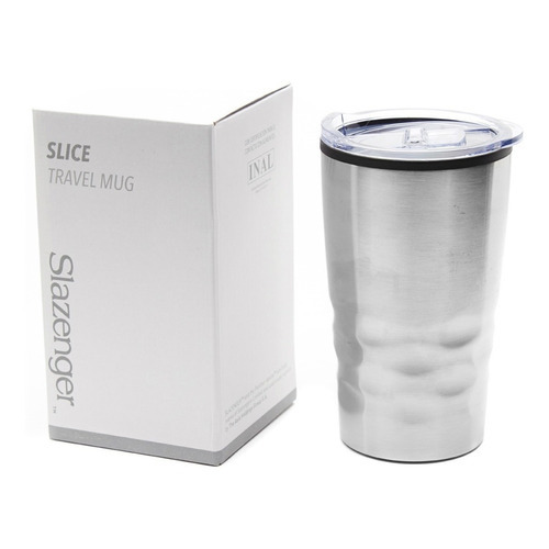 Jarro Vaso Térmico Slazenger Slice Travel Mug Acero Inox Color Gris