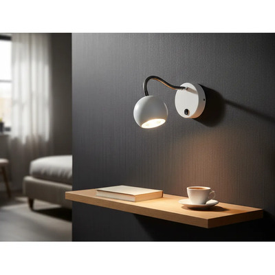 Aplique Pared Venus Cabezal Movil Gu10 Blanco Blanco-cromo