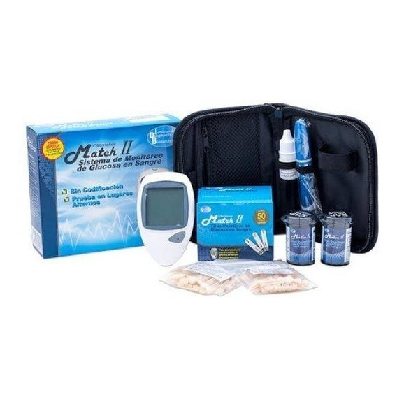 Kit Glucómetro Ok Meter Match 2 + 50 Tiras + 50 Lancetas