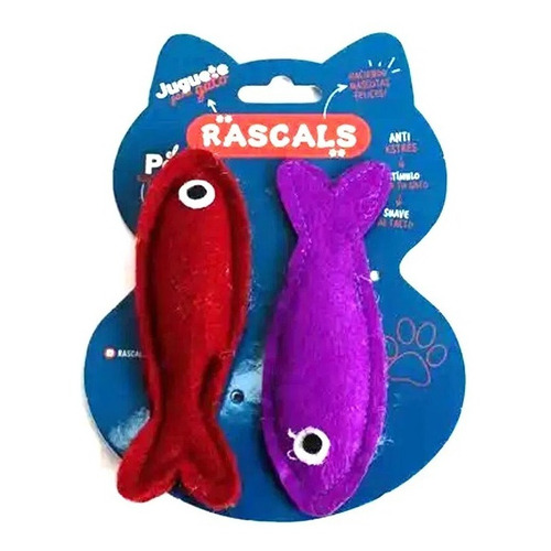 Rascals Juguete P/ Gato Pack Peces Con Catnip Hierba Gatera Color Duo
