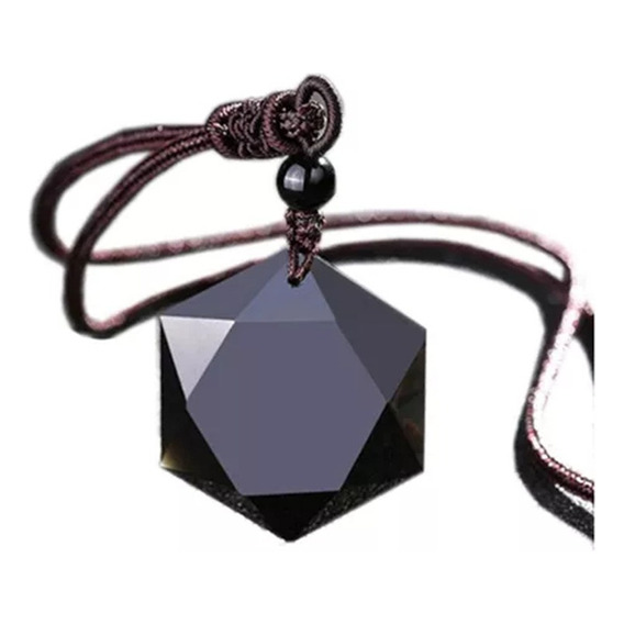 Collar De Obsidiana Estrella Hexagonal Amuleto De Protección