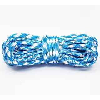 Corda Paracord 550 4mm 7 Filamentos 30m - Cor Azul E Branco