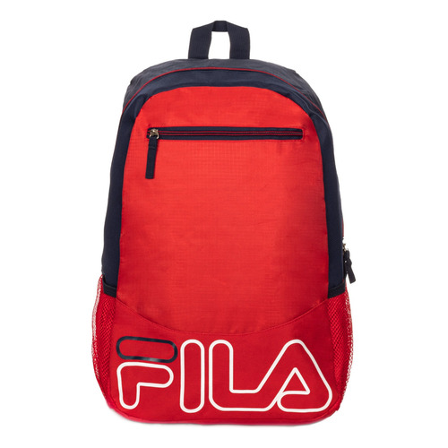 Mochila Fila Logo Bordado Rojo Backpack Color Rojo-Marino Diseño de la tela Liso