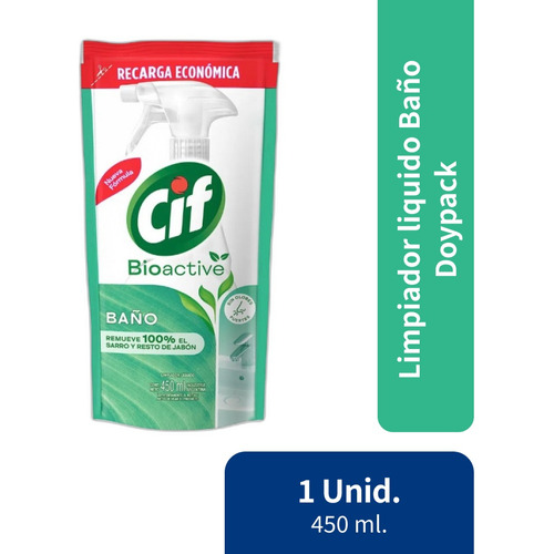 Limpiador Para Baño Cif Bioactive Repuesto X 450 Ml