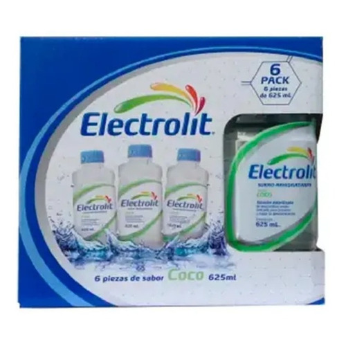 Electrolit Suero Rehidratante Sabor Coco 6 Pzas. 625 Ml C/u