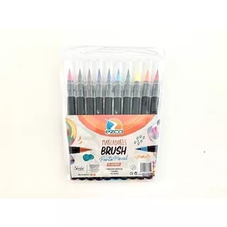 Marcadores Punta Pincel X 10 Colores Ezco Brush Acuarelables