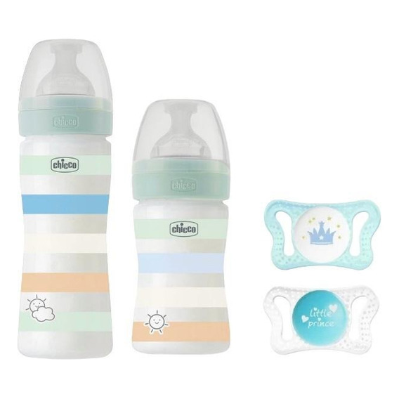 Set Bebé Recién Nacido Chicco Avent 2 Mamaderas + 2 Chupetes