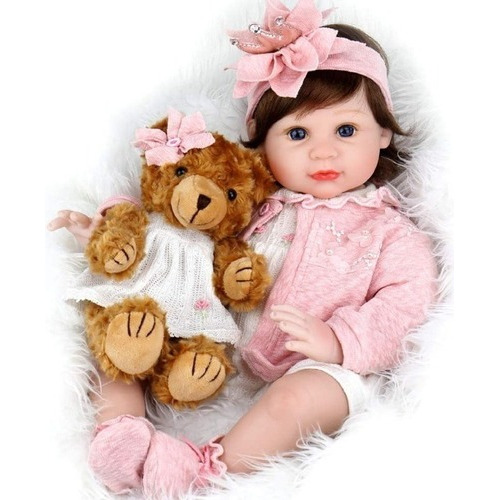 Bebe Reborn Muñeca Real 55 Cm Cuerpo Algodon 