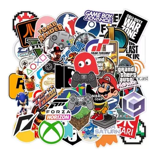 64x Adesivos Gamer Jogos Retro Decorativo