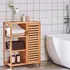 Mueble Organizador Para Baño Badecor, Madera De Bambú, Excelente Calidad, 3 Estantes Con Puerta - Alto 87cm