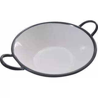 Tacho Esmaltado P/ Frituras Em Geral N° 22 G 55cm 19 Litros Cor Preto