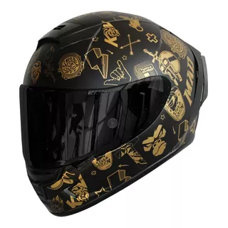 Casco Motociclista Kov Aircut Smash Dorado