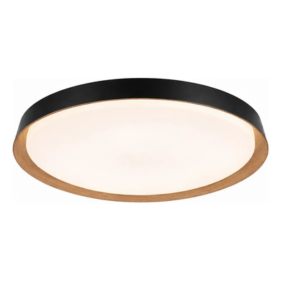 Plafon Led Nordic R Negro Madera Moderno Cct Lda81032-nm Negro/madera