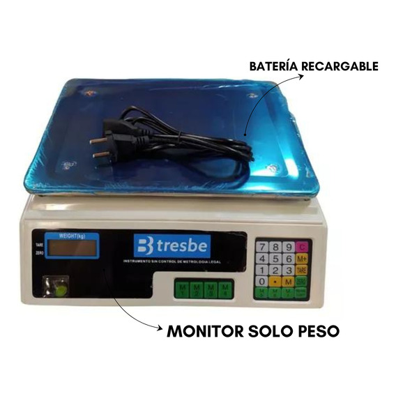 Bascula Bateria Recargable 40kg Electronica Lcd