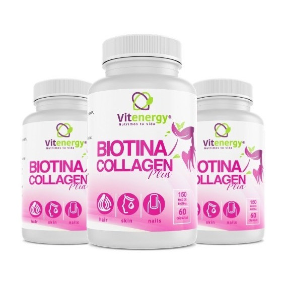 Nuevo Biotina Collagen Plus- Vitaminas Cabello Piel Y Uñas! 