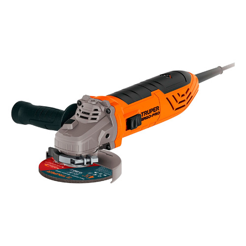 Miniesmeriladora angular Truper Ergo-Pro ERGO-4590 de 60 Hz color naranja 900 W 127 V + accesorio