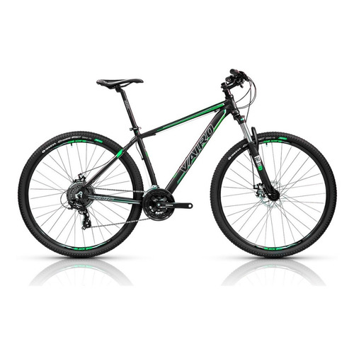 Mountain bike masculina Vairo XR 3.5  2021 R29 S 21v frenos de disco mecánico cambios Shimano 31.8 42T y Shimano TX800 color negro/verde  