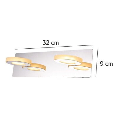 Aplique Led 2 Luces Moderno Cromo 10w Alta Potencia Mks 4010