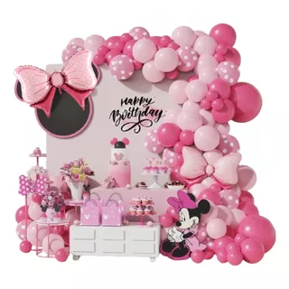 Balões Kit Arco Descontruido Tema Rosa Mini