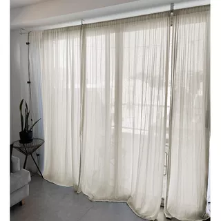 Juego De Cortinas De Gasa 100% Algodon 400 X 240 Cm Largas