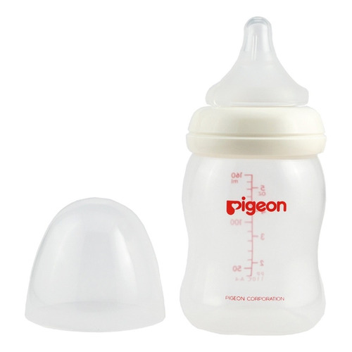 Mamadera Pigeon Plástico Softouch Boca Ancha 160 Ml 0+ Meses
