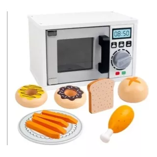 Horno Microondas De Juguete Madera Didáctico Envío Gratis