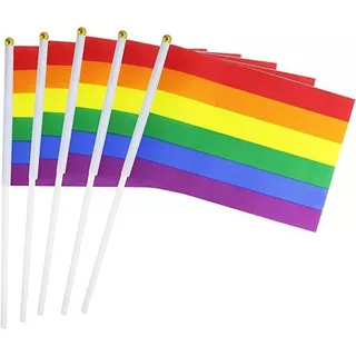 Banderas Gay Lgbt Arcoíris Orgullo. 14x21cm. 10pzs